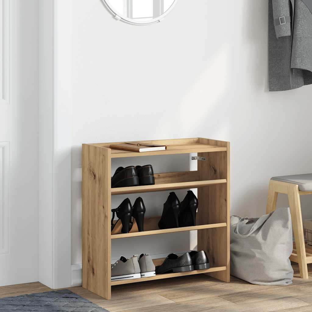 Scarpiera Rovere Artigianale 60x25x62 cm in Legno Multistrato