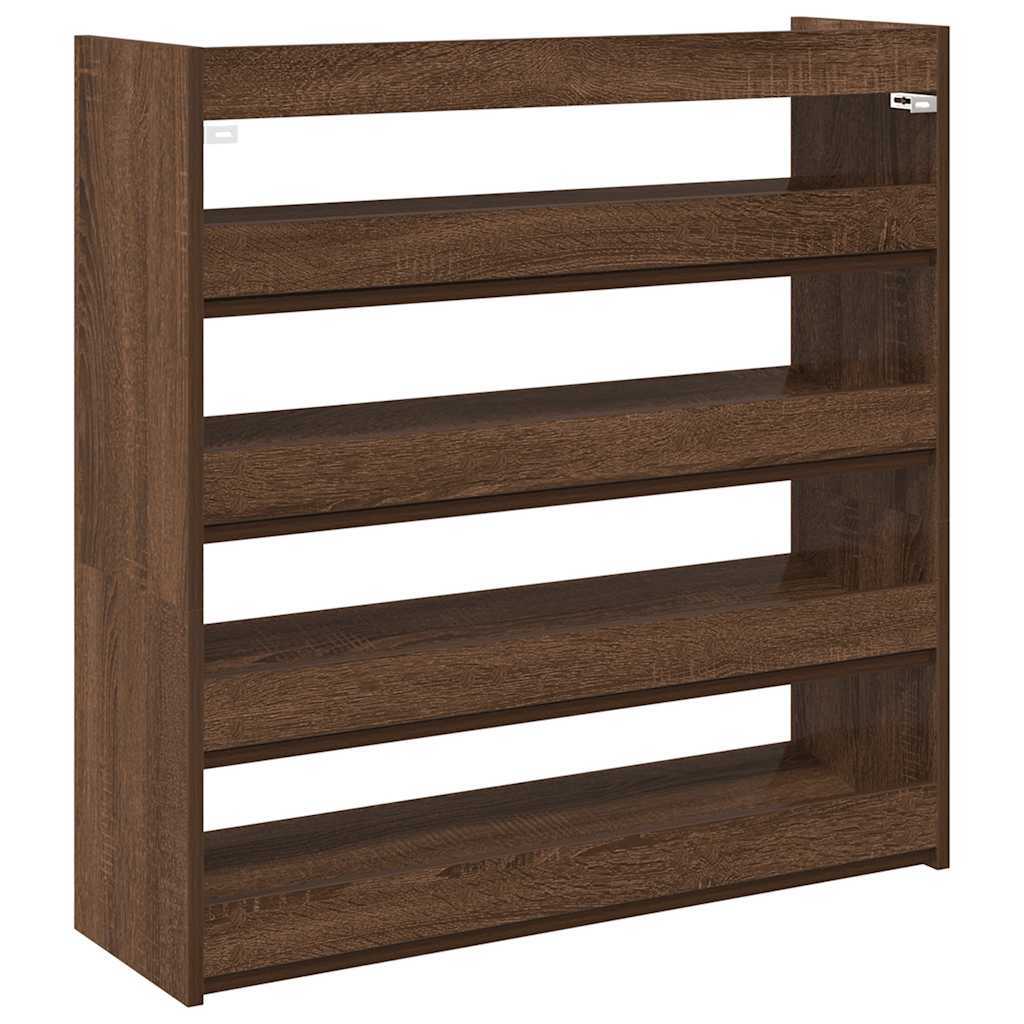 Scarpiera Rovere Marrone 80x25x81 cm in Legno Multistrato - homemem39