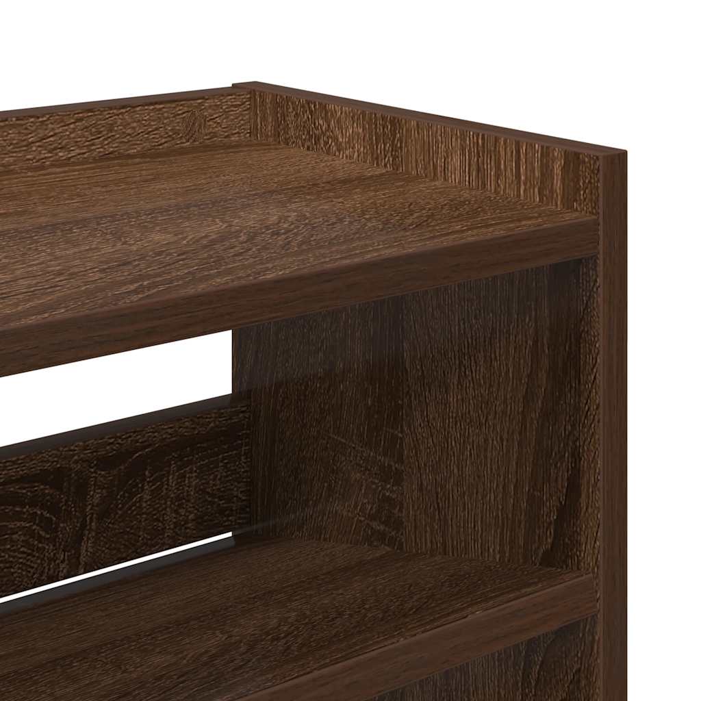 Scarpiera Rovere Marrone 80x25x81 cm in Legno Multistrato - homemem39