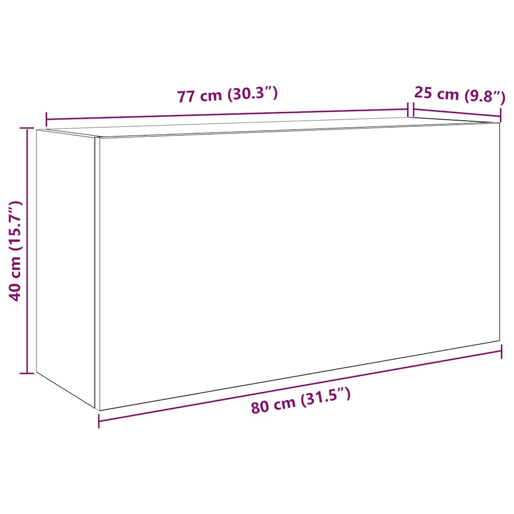 Mobile da Bagno a Parete Bianco 80x25x40 cm in Truciolato | homemem39