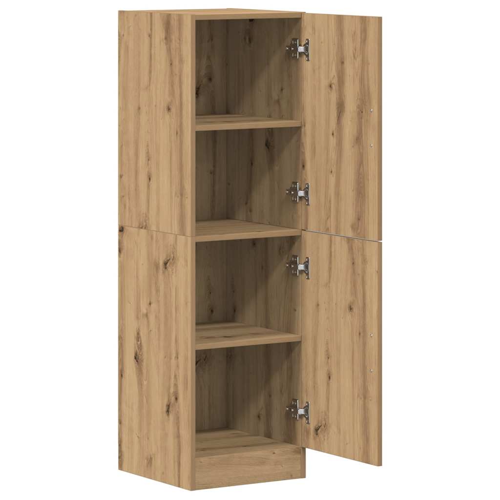 Armadietto Cucina Rovere Artigianale 38x41,5x131,5 cm in Legno - homemem39