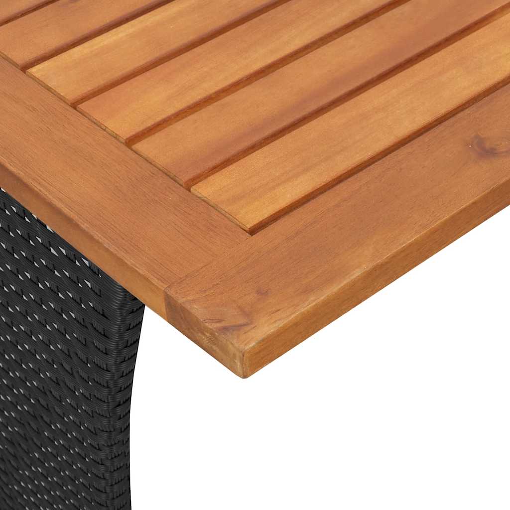 Set da Pranzo da Giardino 4 pz con Cuscini Nero in Polyrattan