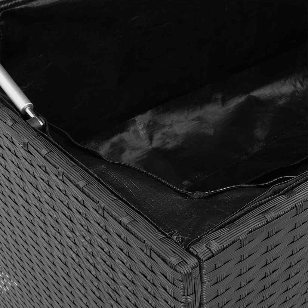 Scatola per Cuscini da Esterno Nero 100x55x55,5 cm Polyrattan - homemem39