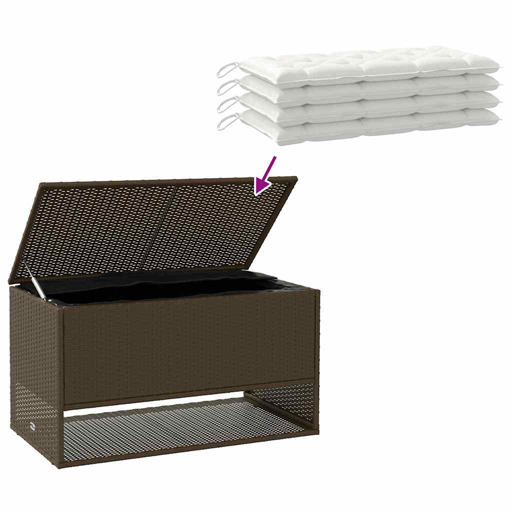 Scatola per Cuscini da Esterno Marrone 100x55x55,5cm Polyrattan - homemem39