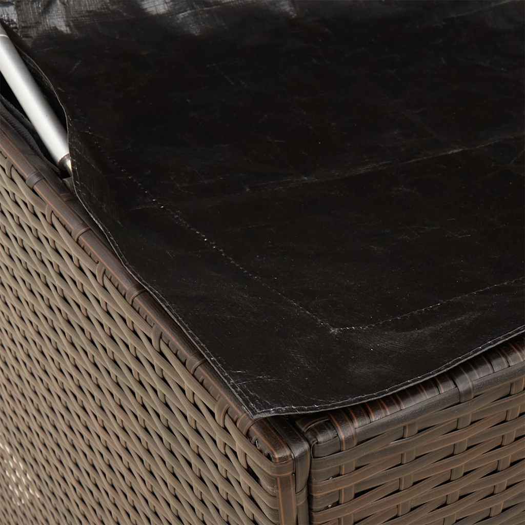Scatola per Cuscini da Esterno Marrone 100x55x55,5cm Polyrattan - homemem39