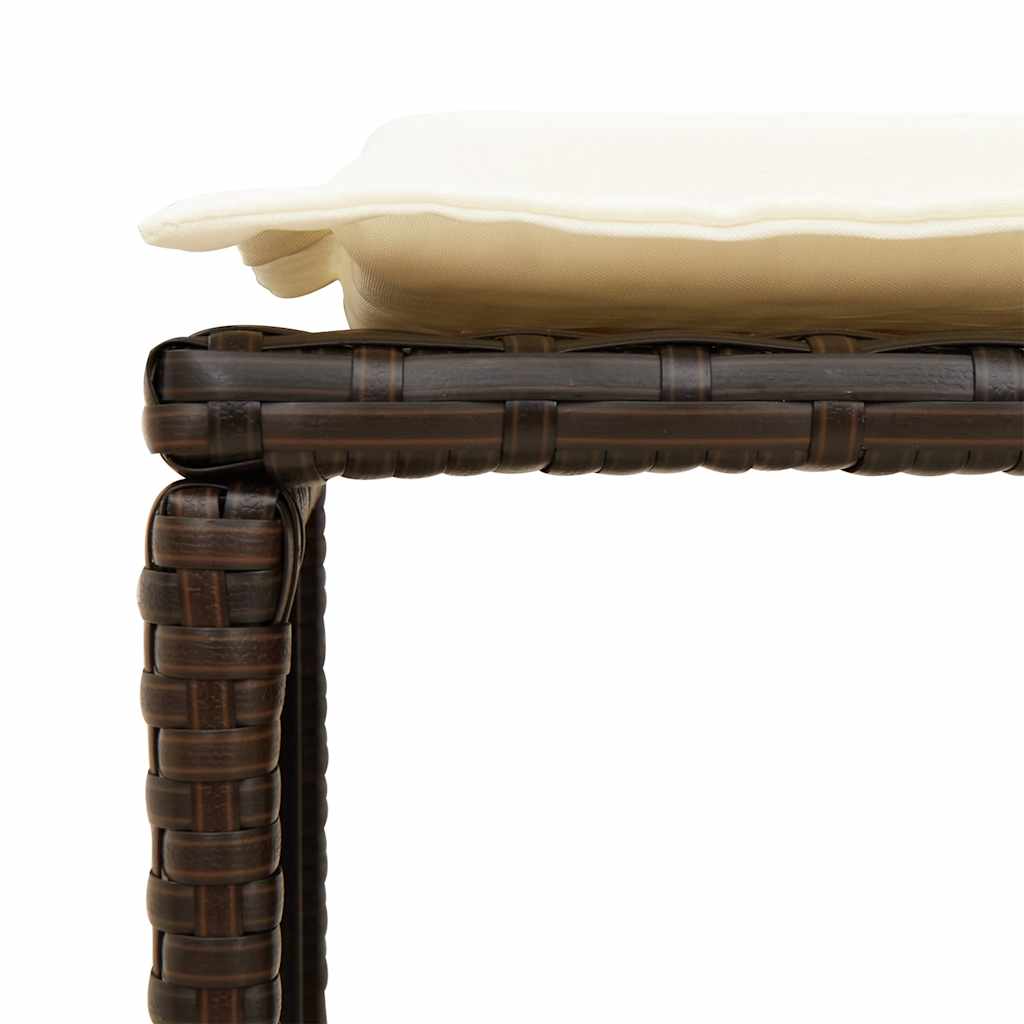 Set Divano da Giardino 5 pz con Cuscini Marrone in Polyrattan