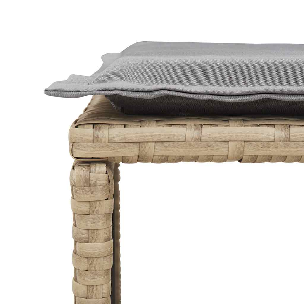 Set Divano da Giardino 5 pz con Cuscini Beige in Polyrattan