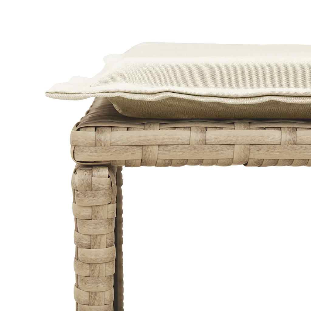 Set Divano da Giardino 5 pz con Cuscini Beige in Polyrattan