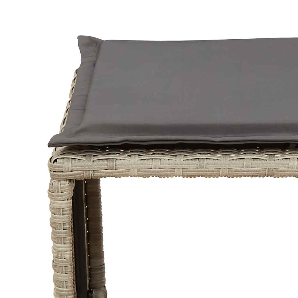 Set Divano da Giardino 5pz con Cuscini Grigio Chiaro Polyrattan
