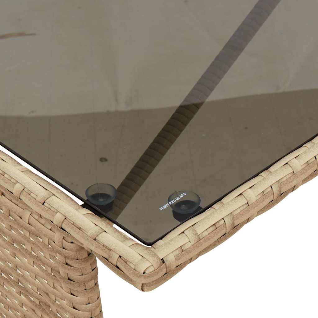 Set da Pranzo da Giardino 3 pz con Cuscini Beige in Polyrattan | homemem39
