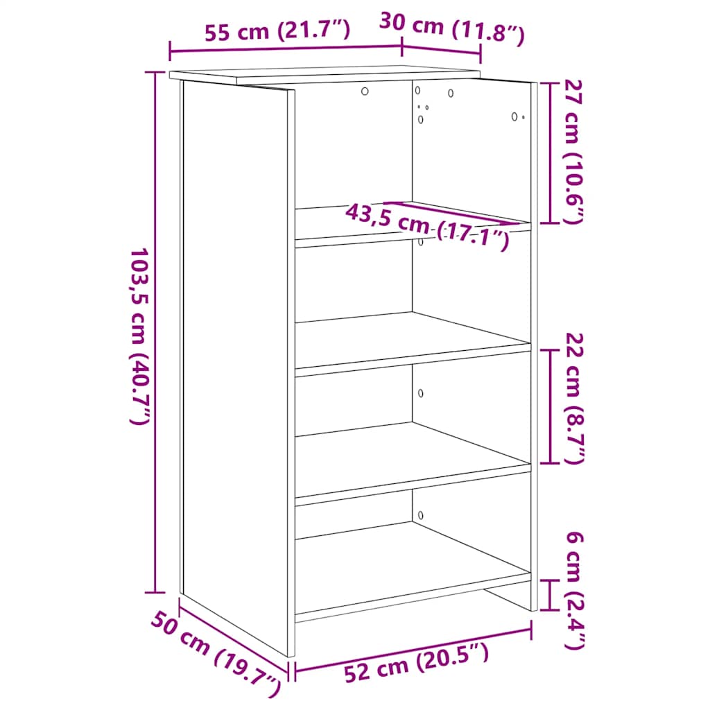 Banco Reception Bianco 55x50x103,5 cm in Legno Multistrato - homemem39