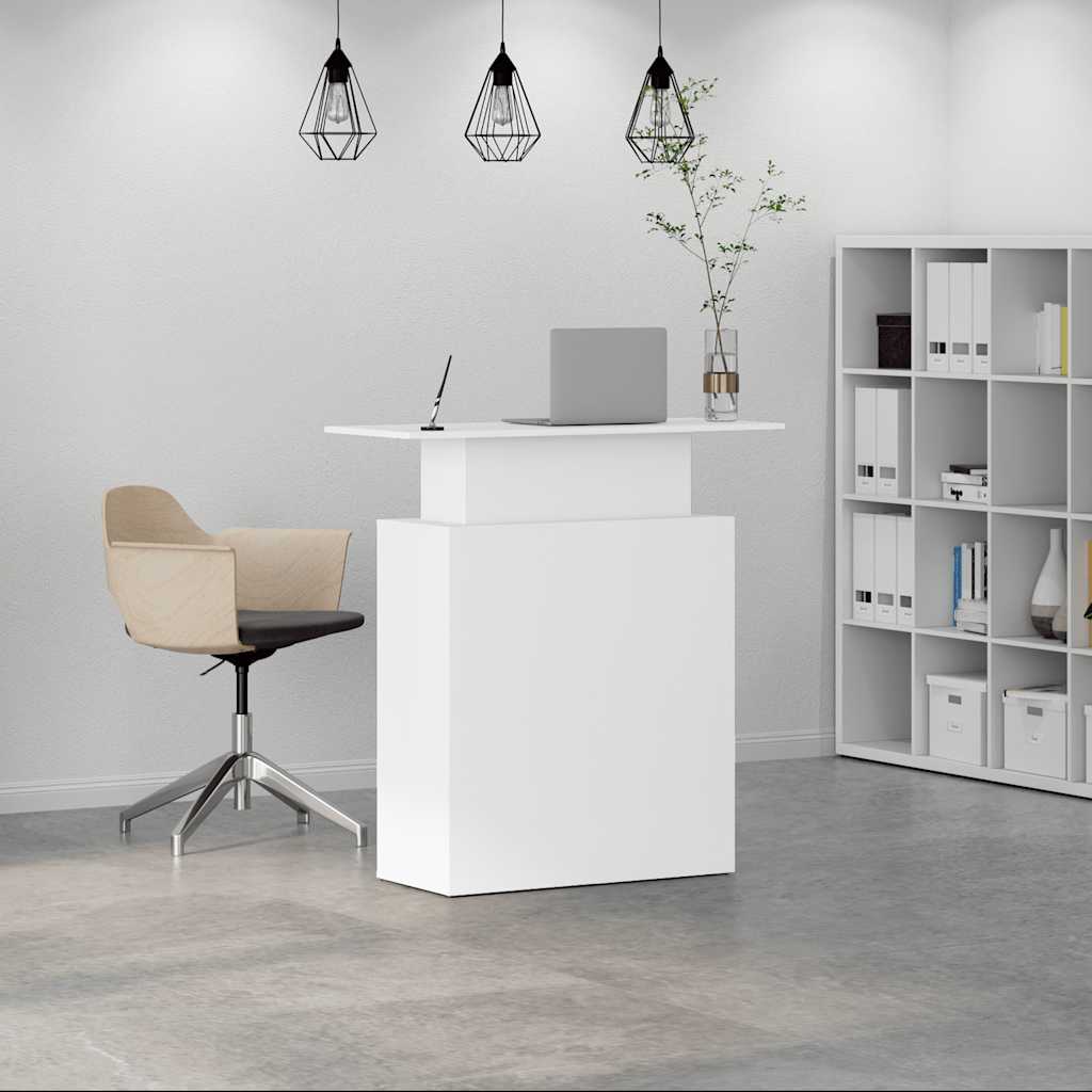 Banco Reception Bianco 100x40x104 cm in Legno Multistrato - homemem39