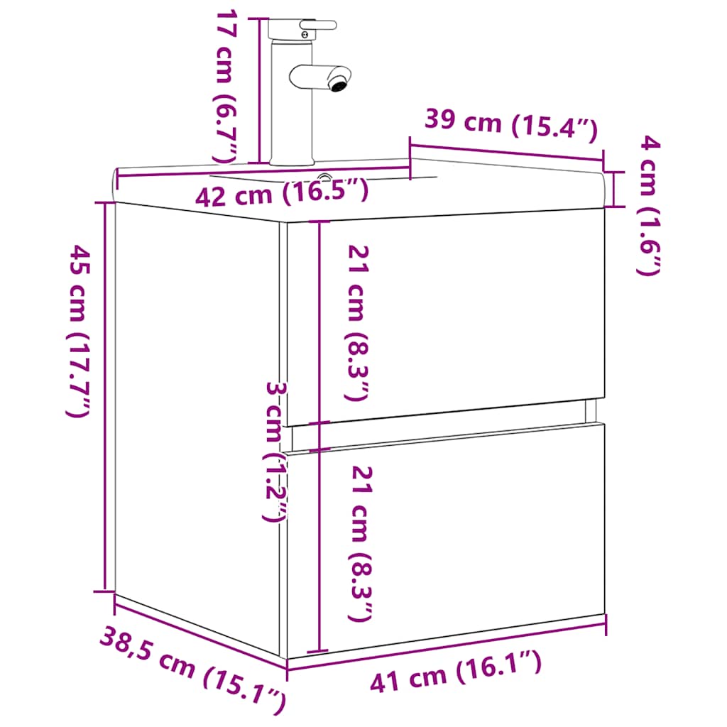 Set Mobili da Bagno 2 pz Rovere Sonoma in Legno Multistrato | homemem39