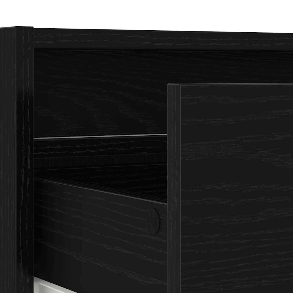 Mobile Porta TV con Luci LED Rovere Nero 100X35,5x25 cm - homemem39