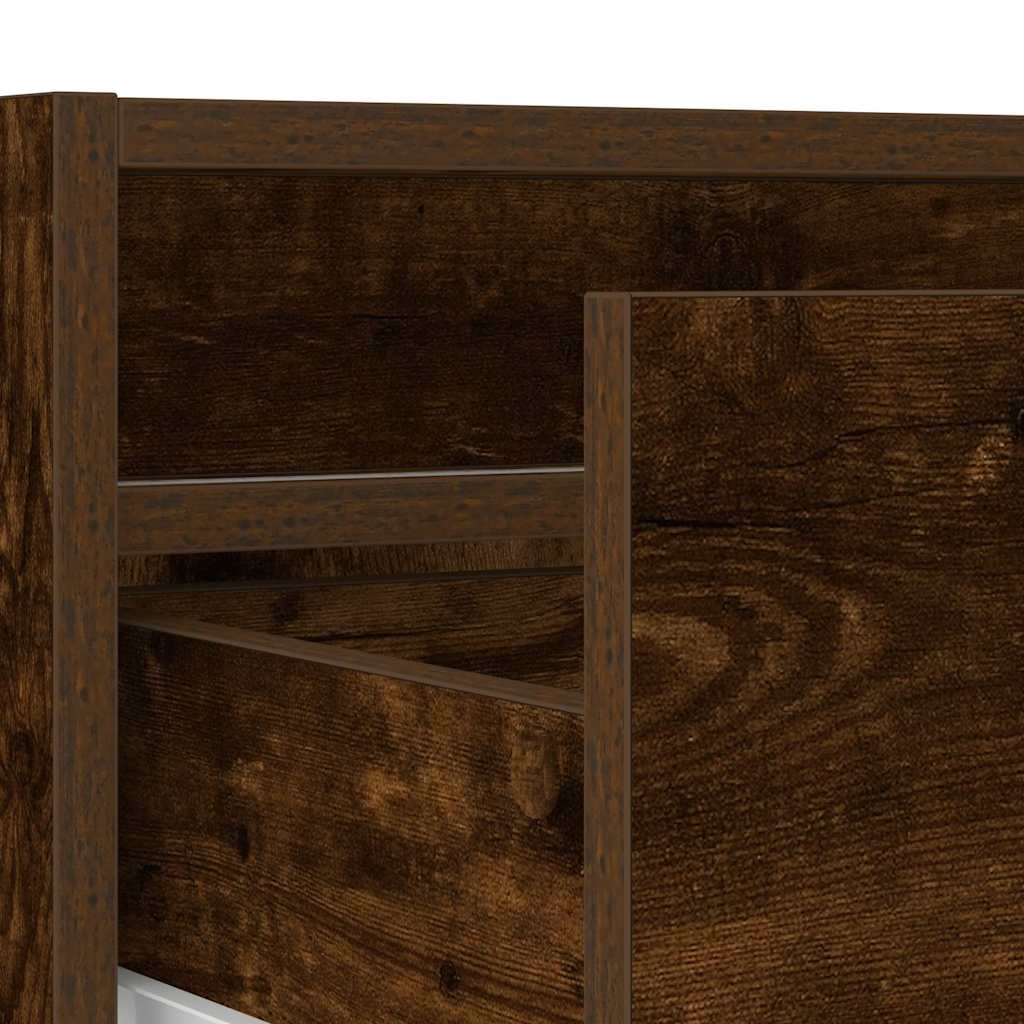 Mobile Porta TV con Luci LED Rovere Fumo 100X35,5x25 cm - homemem39