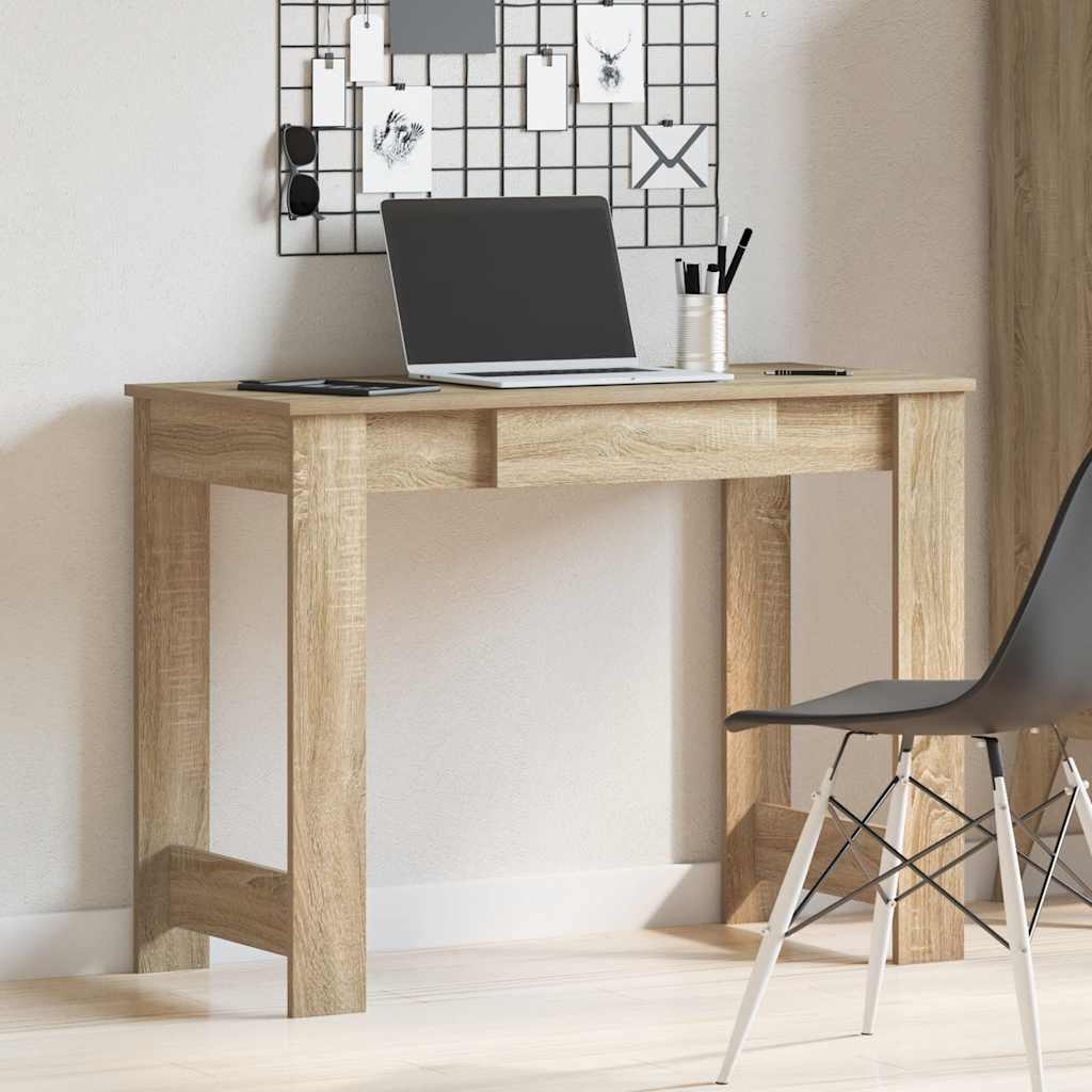 Scrivania Rovere Sonoma 100x45x75 cm in Legno Multistrato - homemem39