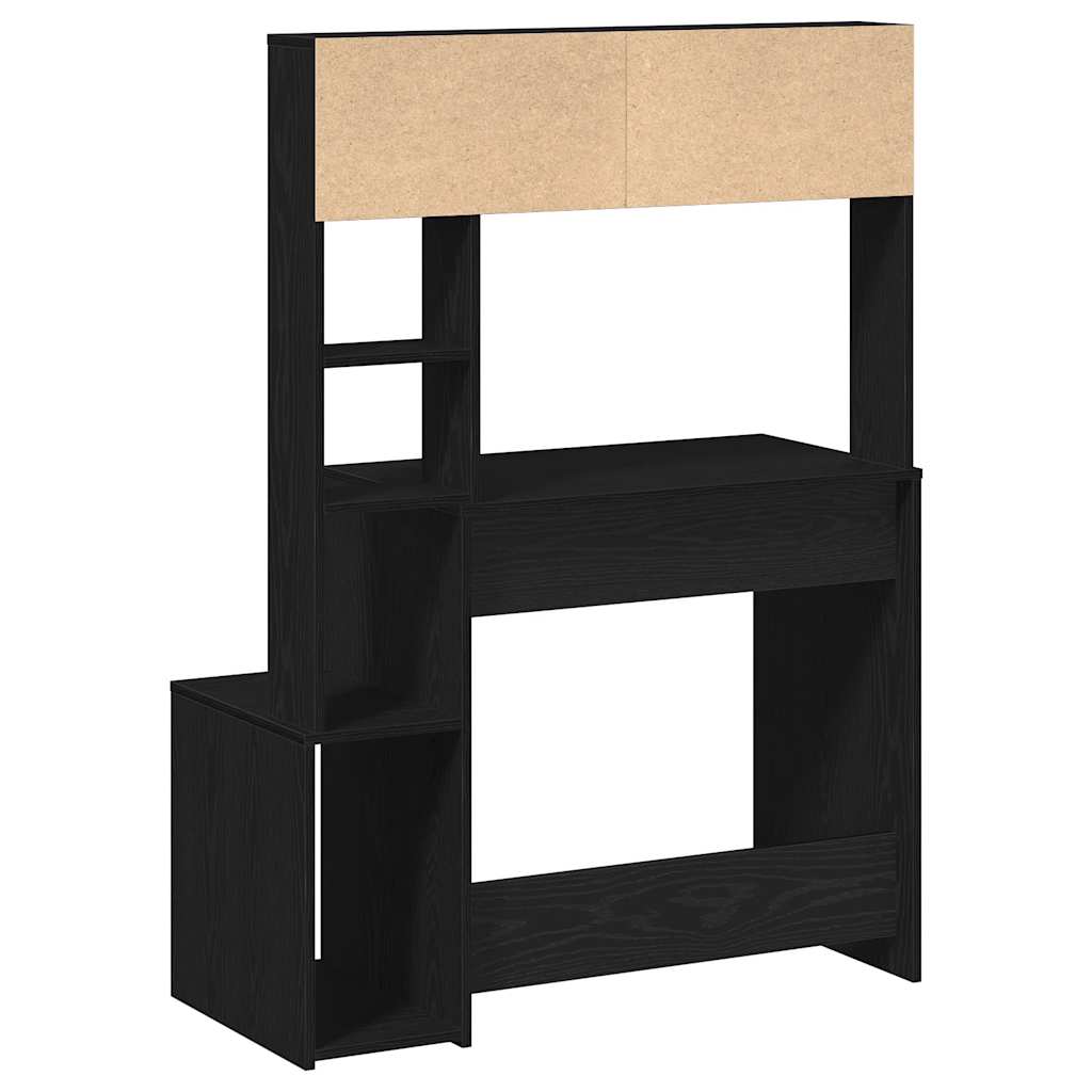 Scrivania con Mensole Nera 100x45x140 cm in Legno Multistrato - homemem39