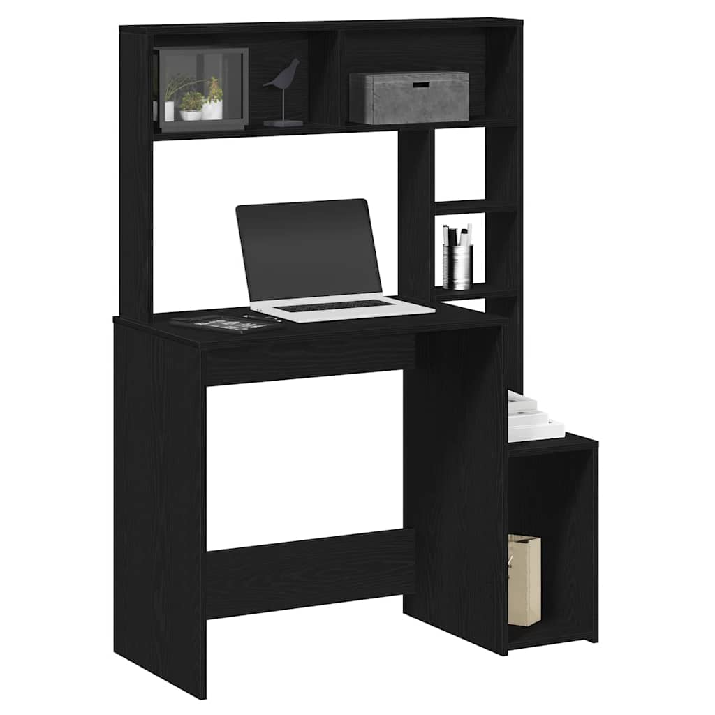 Scrivania con Mensole Nera 100x45x140 cm in Legno Multistrato - homemem39