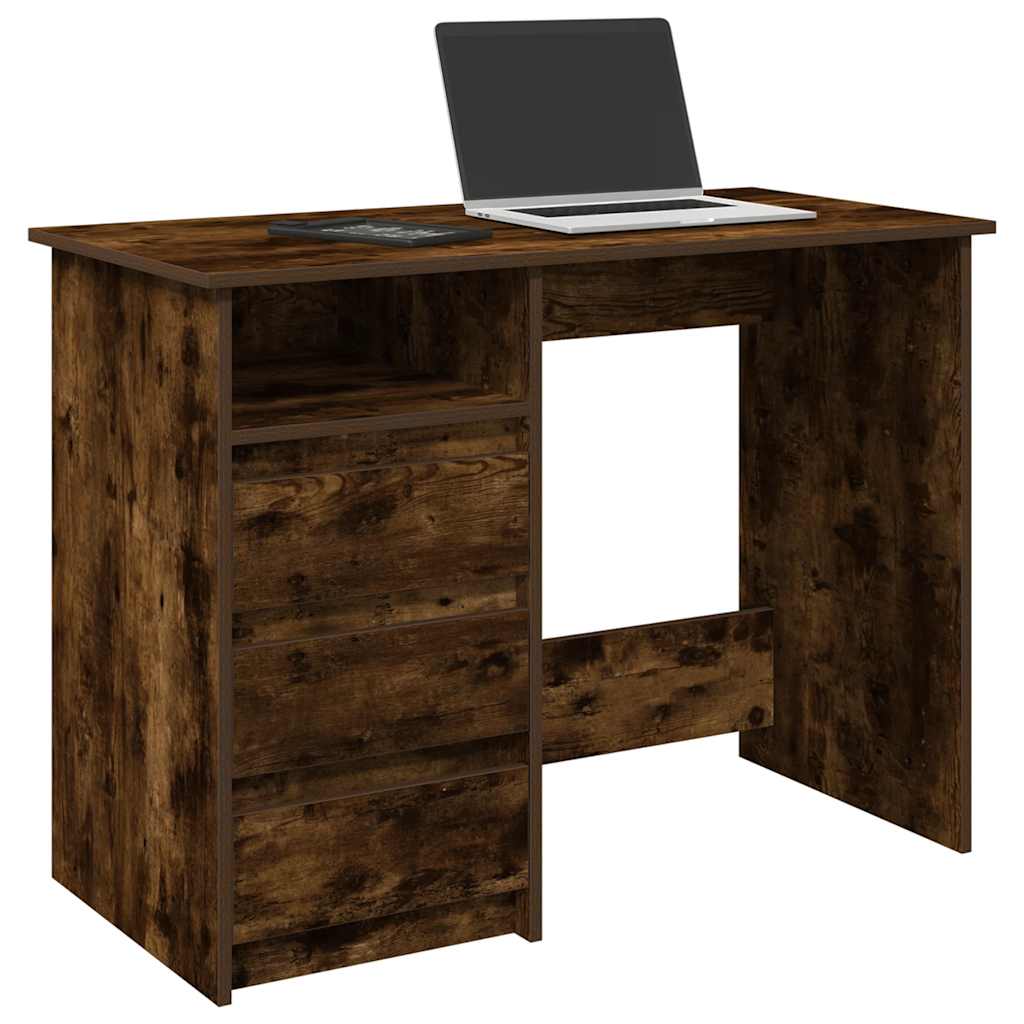 Scrivania Rovere Fumo 102x50x75 cm in Legno Multistrato - homemem39