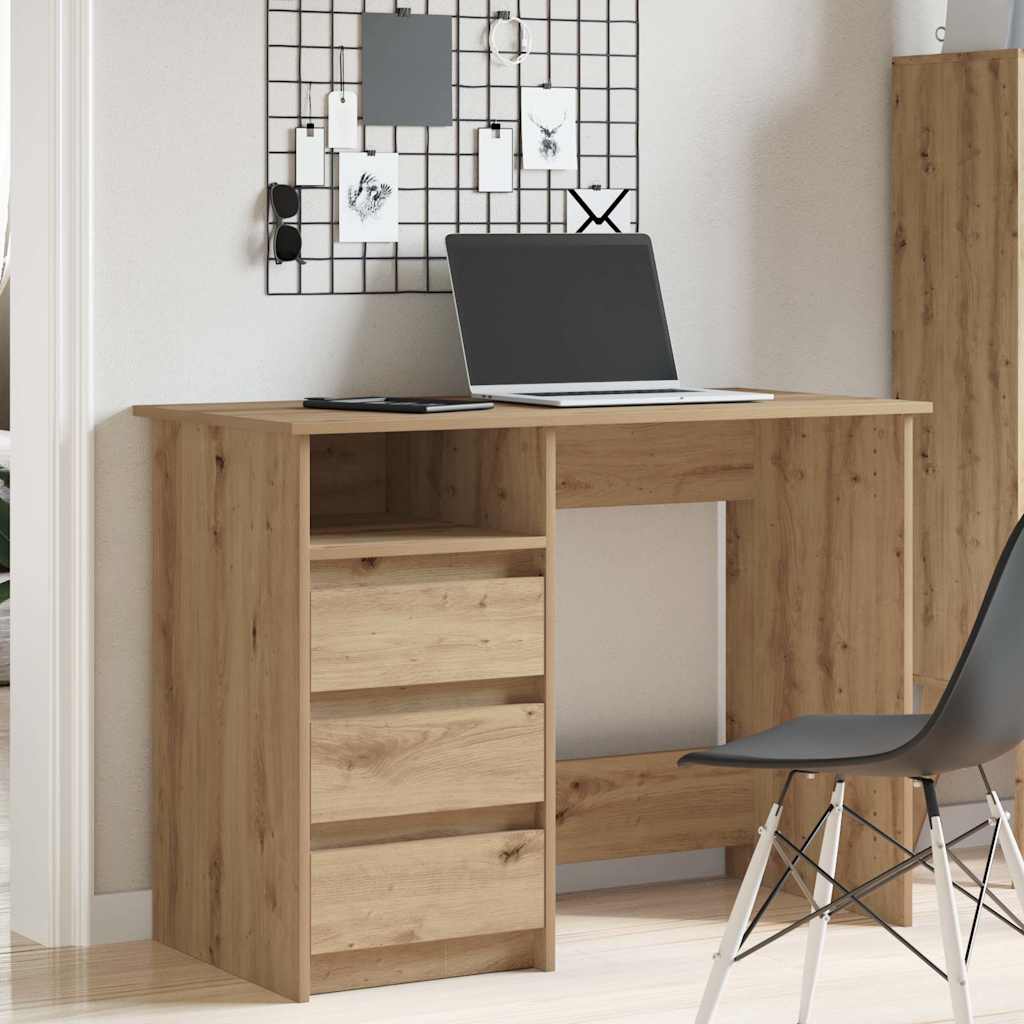 Scrivania Rovere Artigianale 102x50x75 cm in Legno Multistrato - homemem39