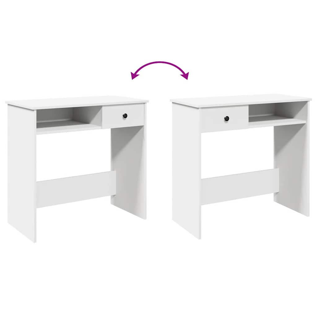 Scrivania Bianca 80x40x75 cm in Legno Multistrato - homemem39