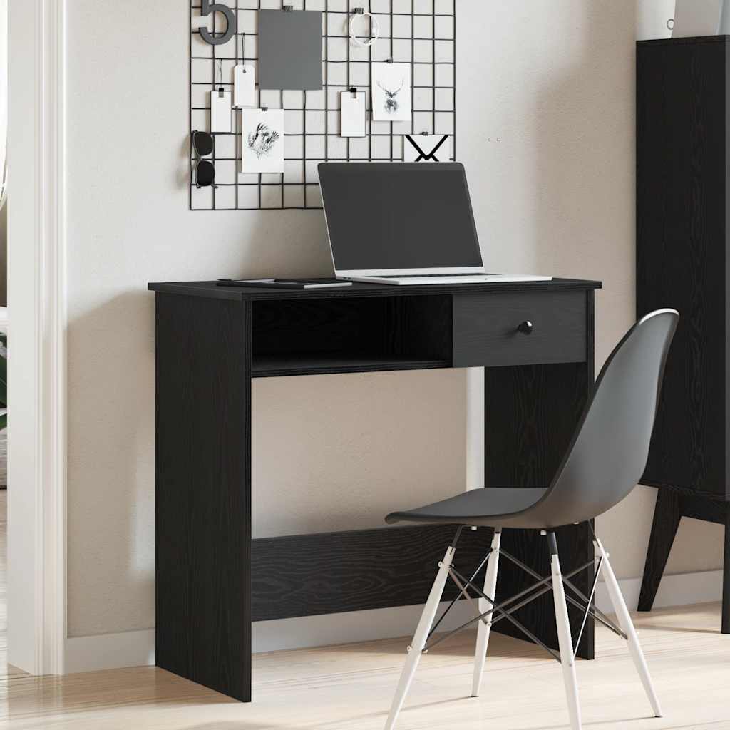 Scrivania Nera 80x40x75 cm in Legno Multistrato - homemem39
