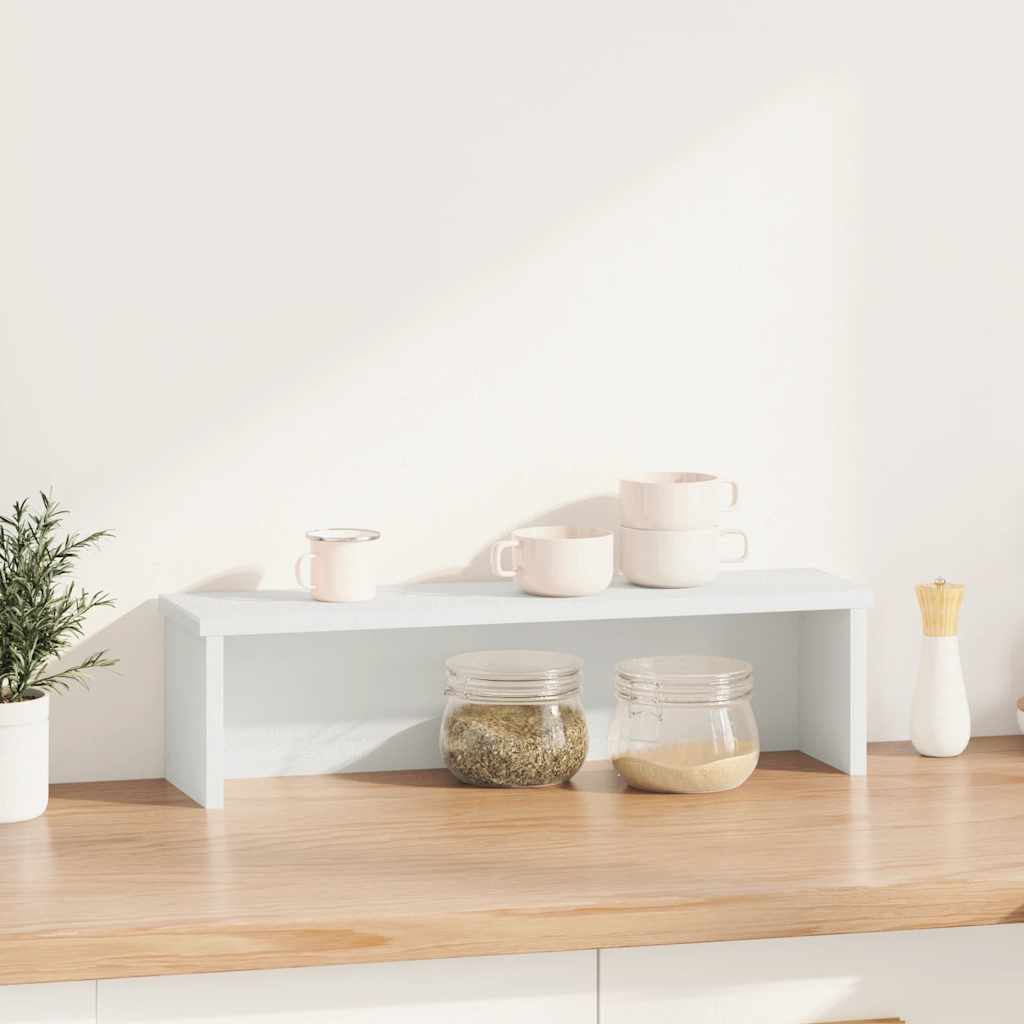 Scaffale da Cucina Impilabile Bianco 60x15x16 cm in Truciolato - homemem39