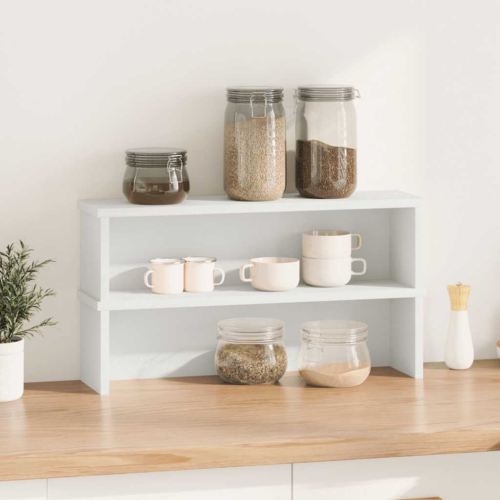Scaffali da Cucina Impilabili 2 pz Bianchi 60x15x16 cm - homemem39
