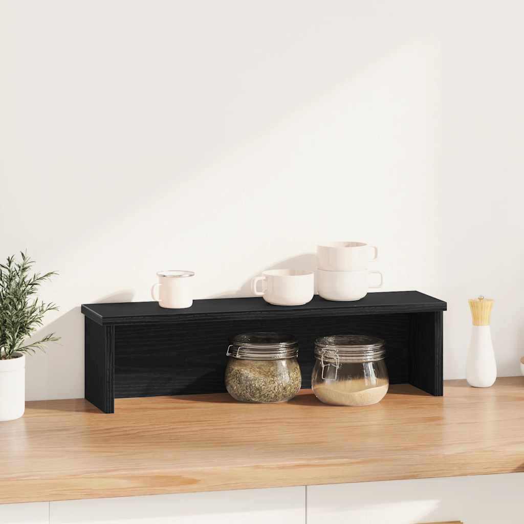 Scaffale da Cucina Impilabile Nera 60x15x16 cm in Truciolato - homemem39