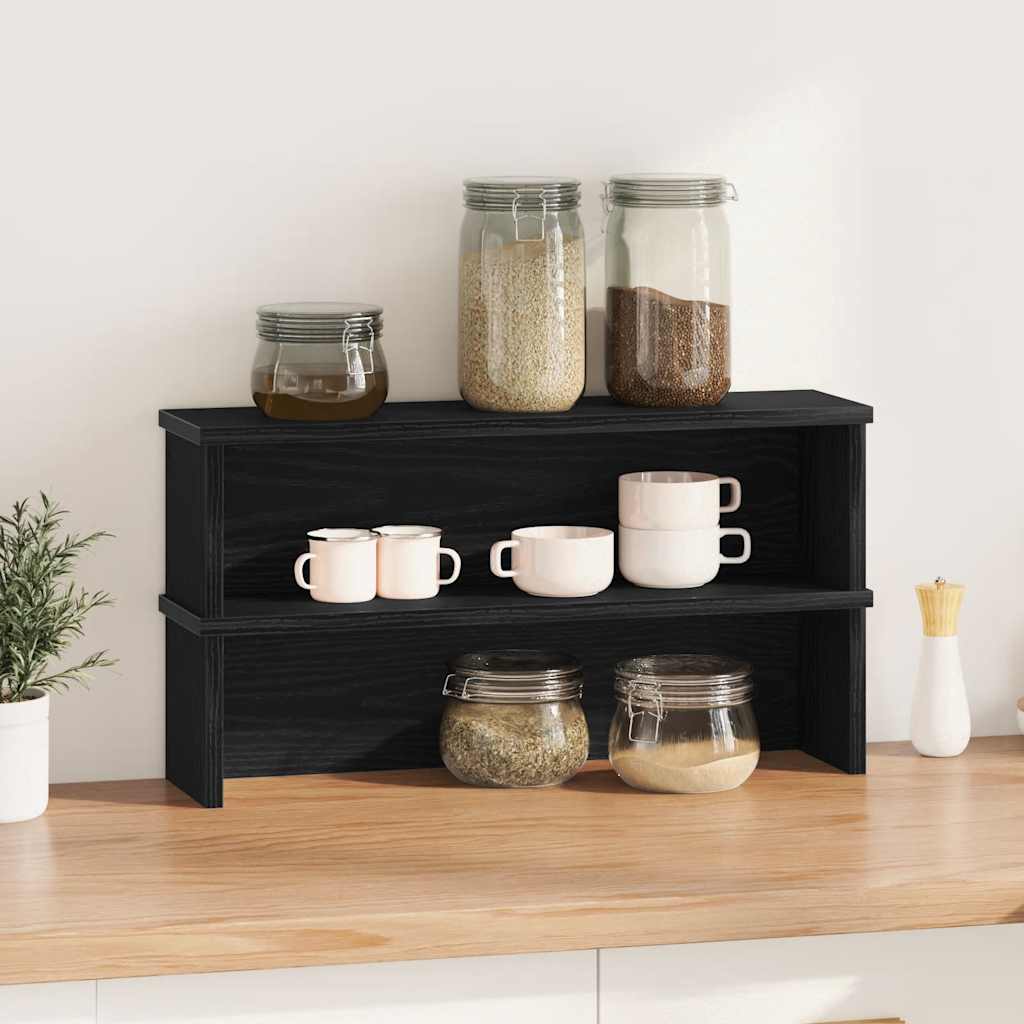 Scaffali da Cucina Impilabili 2 pz Neri 60x15x16 cm - homemem39