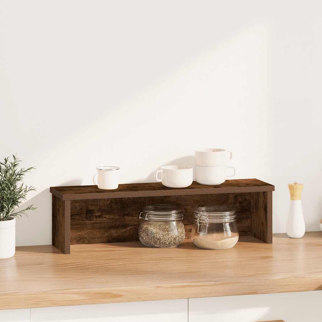 Scaffale da Cucina Impilabile Rovere Fumo 60x15x16 cm - homemem39