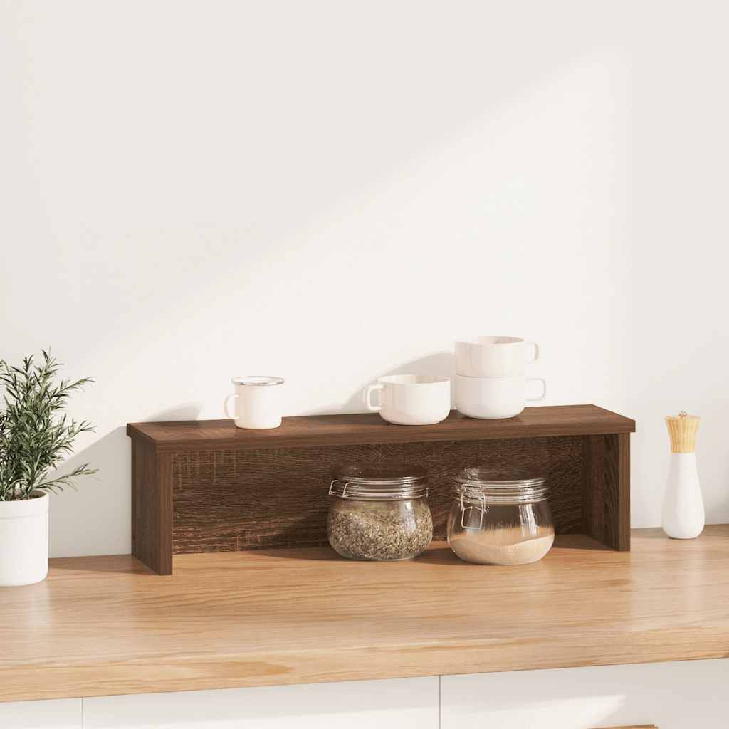 Scaffale da Cucina Impilabile Rovere Marrone 60x15x16 cm - homemem39