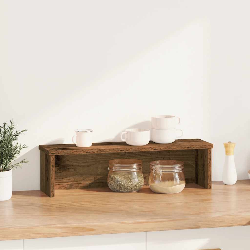 Scaffale da Cucina Impilabile Legno Vecchio 60x15x16 cm - homemem39