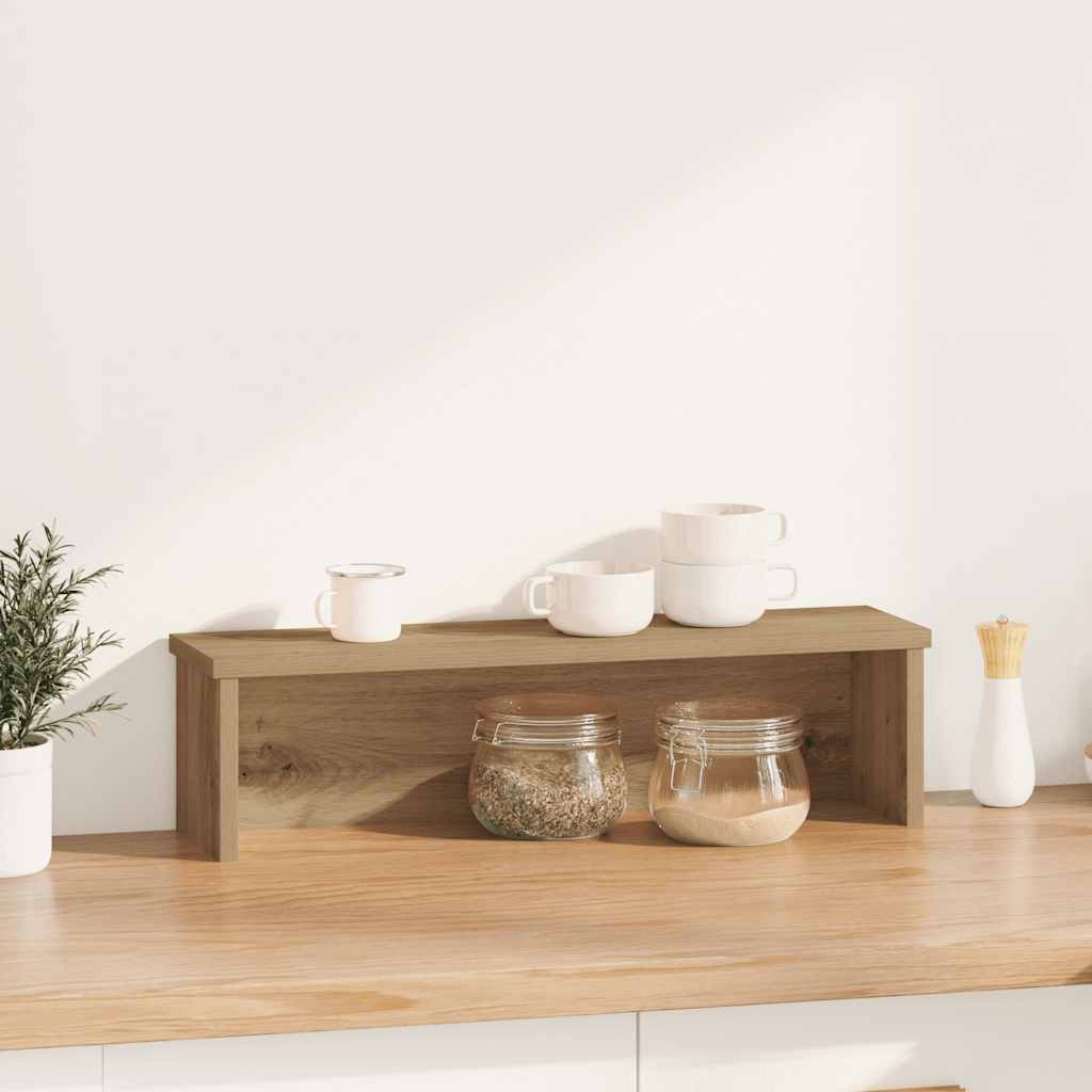 Scaffale da Cucina Impilabile Rovere Artigianale 60x15x16 cm - homemem39