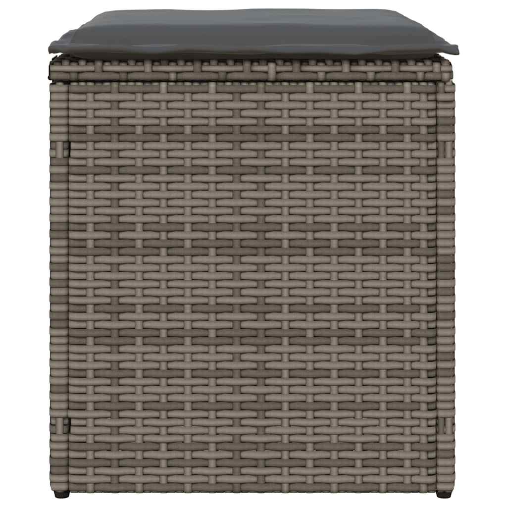 Sgabelli Giardino con Cuscini 2 pz Grigio 40x40x43cm Polyrattan - homemem39