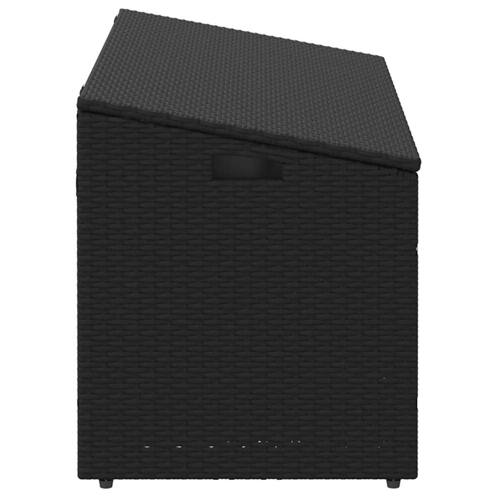 Baule da Giardino Nero 110x50x58 cm in Polyrattan - homemem39