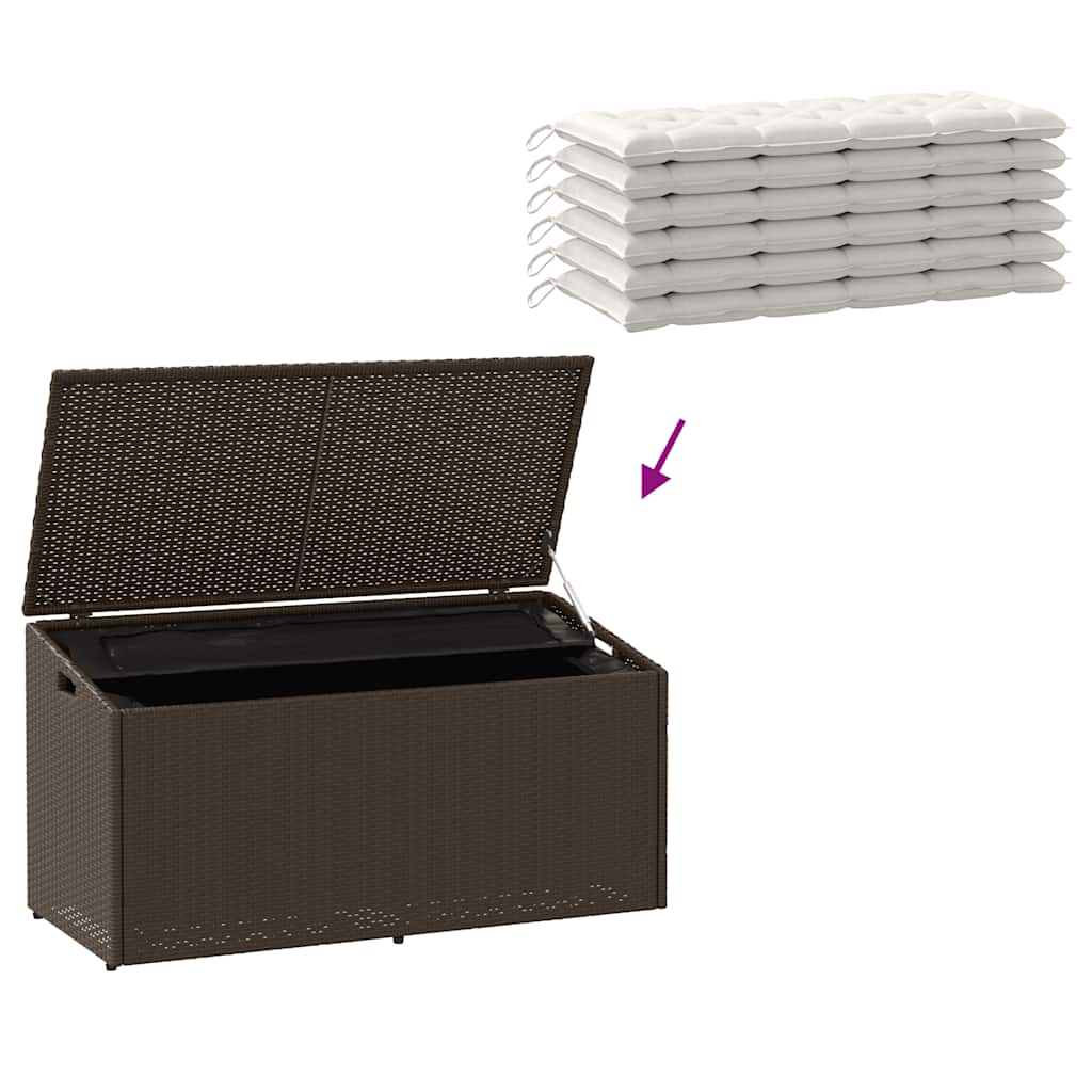 Baule da Giardino Marrone 110x50x58 cm in Polyrattan - homemem39