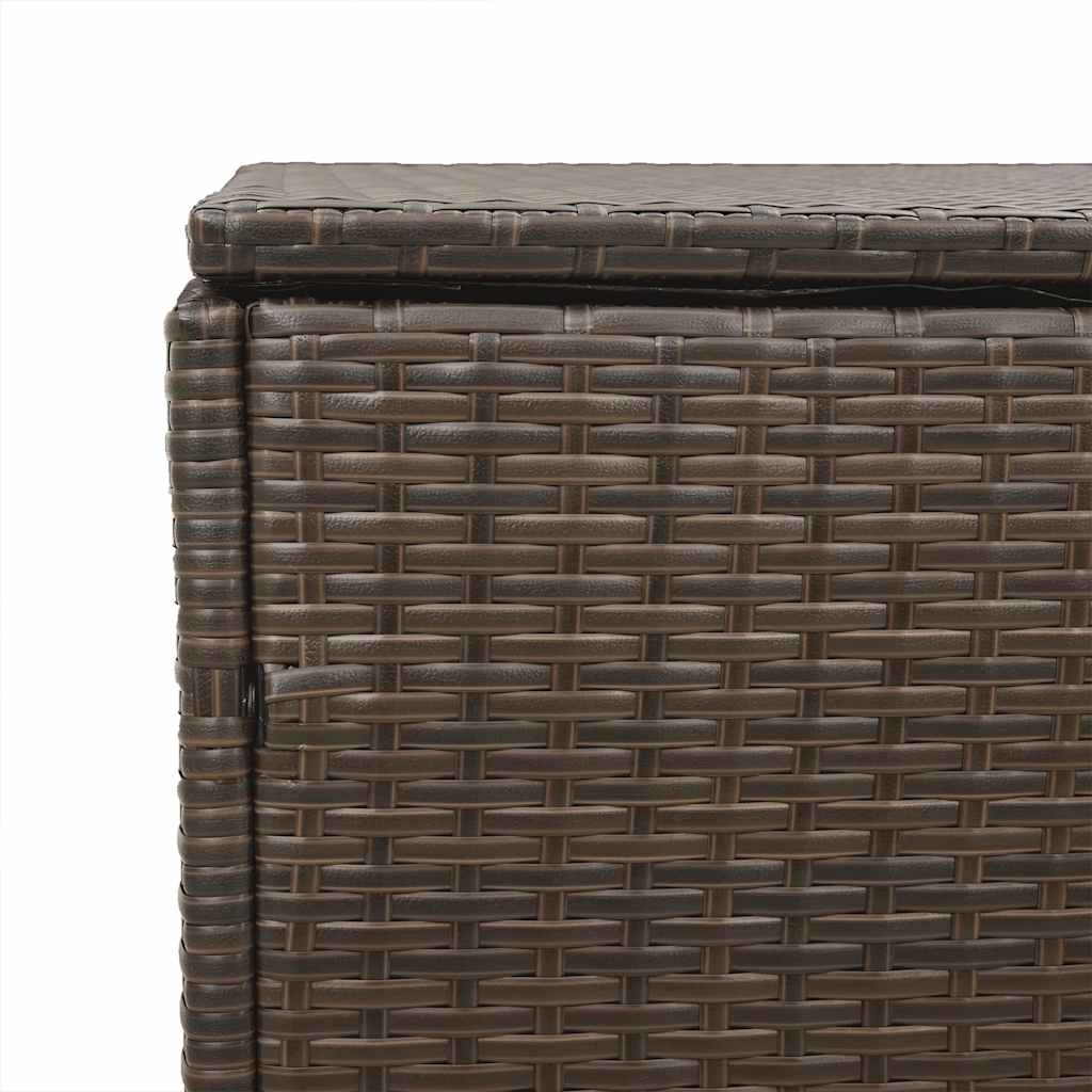 Baule da Giardino Marrone 110x50x58 cm in Polyrattan - homemem39