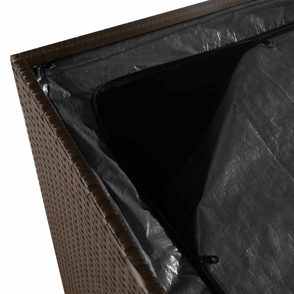 Baule da Giardino Marrone 110x50x58 cm in Polyrattan - homemem39