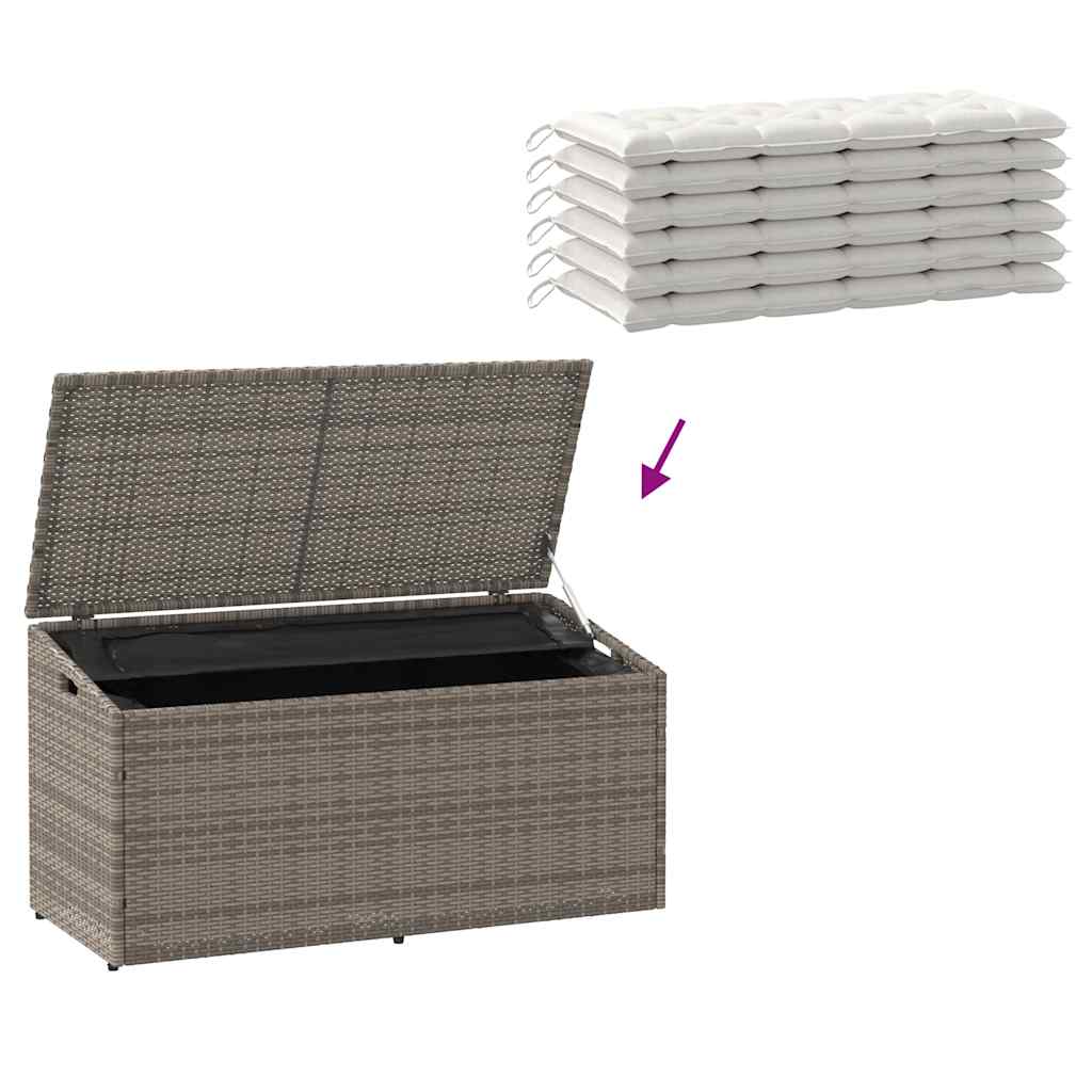 Baule da Giardino Grigio 110x50x58 cm in Polyrattan - homemem39