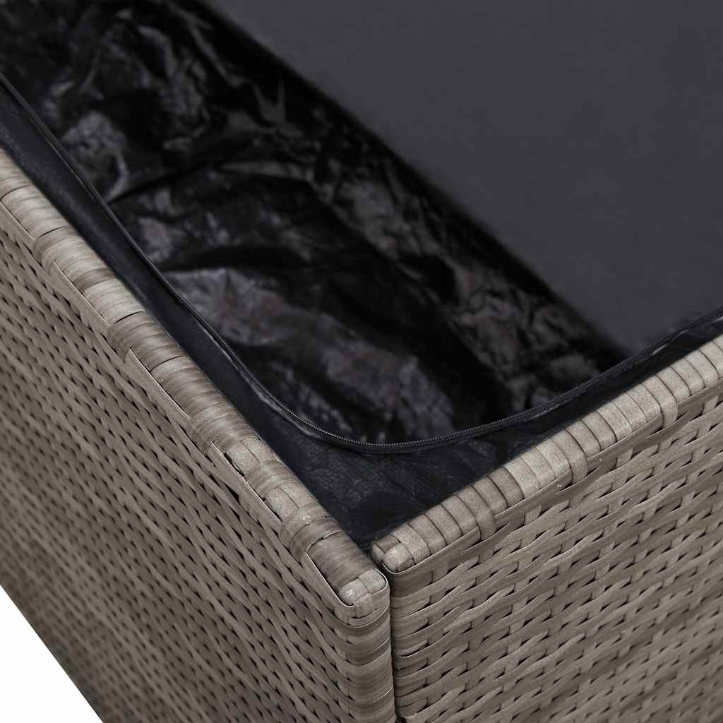 Baule da Giardino Grigio 110x50x58 cm in Polyrattan - homemem39