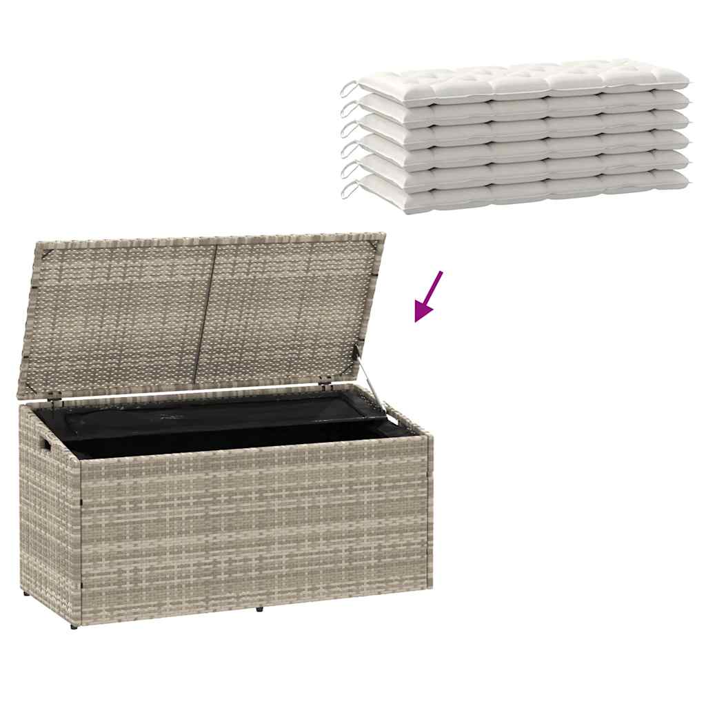 Baule da Giardino Grigio Chiaro 110x50x58 cm in Polyrattan - homemem39