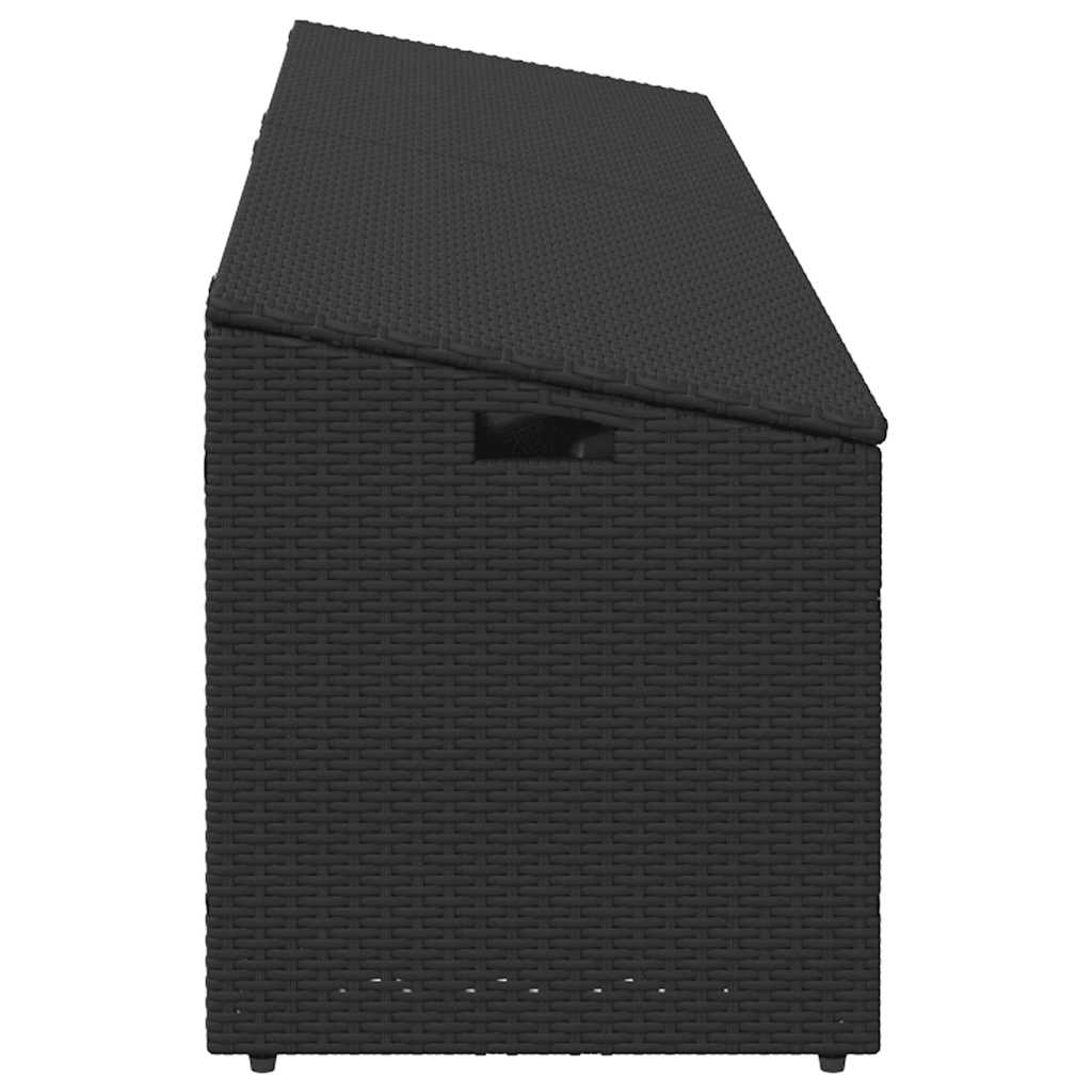 Baule da Giardino Nero 220x50x58 cm in Polyrattan - homemem39