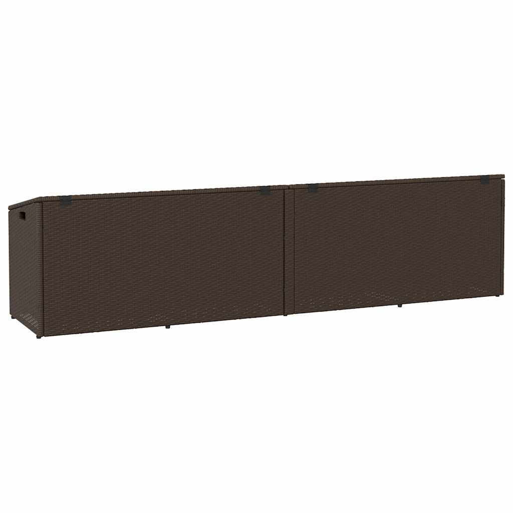 Baule da Giardino Marrone 220x50x58 cm in Polyrattan - homemem39