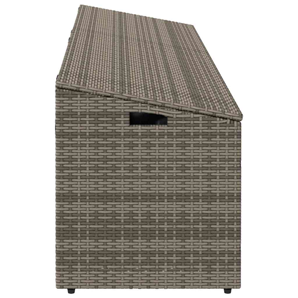 Baule da Giardino Grigio 220x50x58 cm in Polyrattan - homemem39