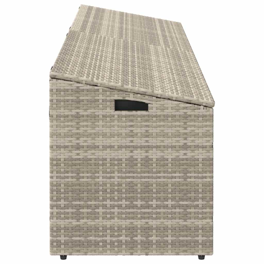 Baule da Giardino Grigio Chiaro 220x50x58 cm in Polyrattan - homemem39