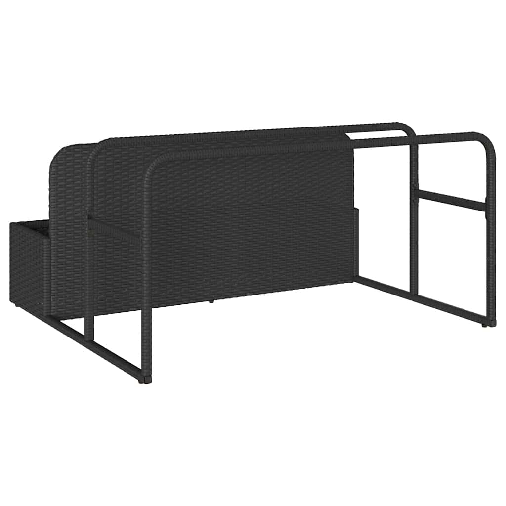 Galleggiante a Bordo Piscina Nero 110x100x57 cm in Polyrattan - homemem39