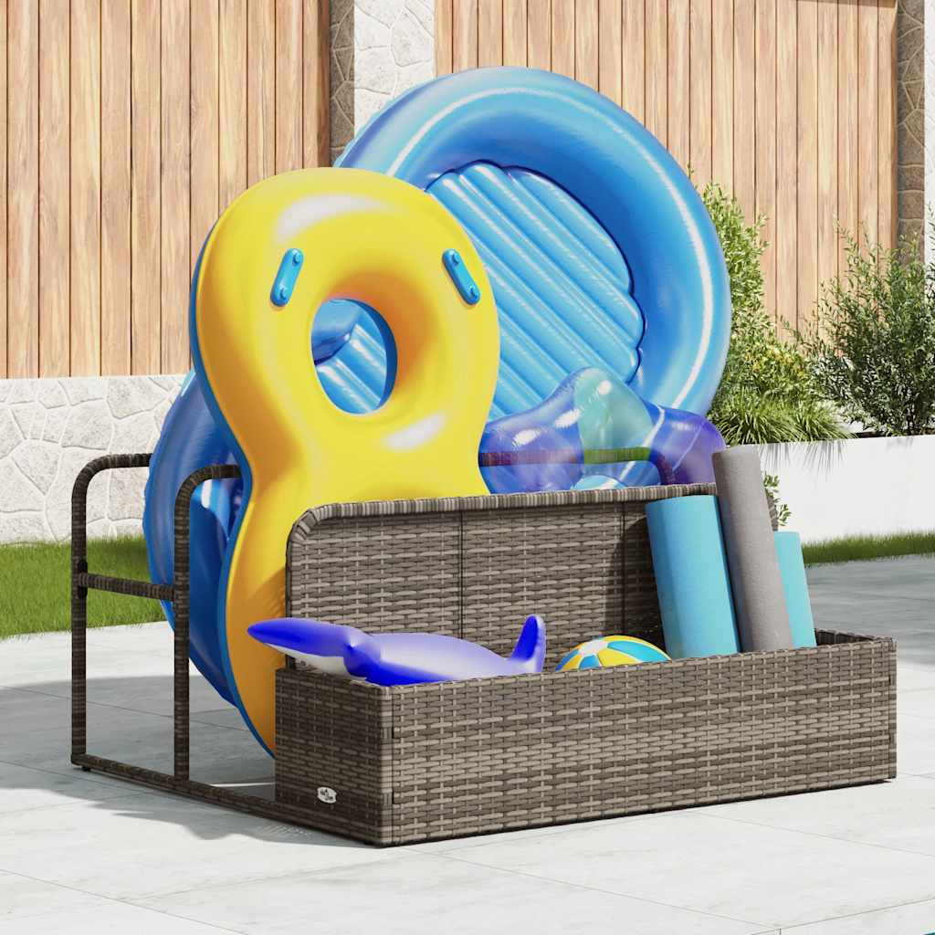 Galleggiante a Bordo Piscina Grigio 110x100x57 cm in Polyrattan - homemem39