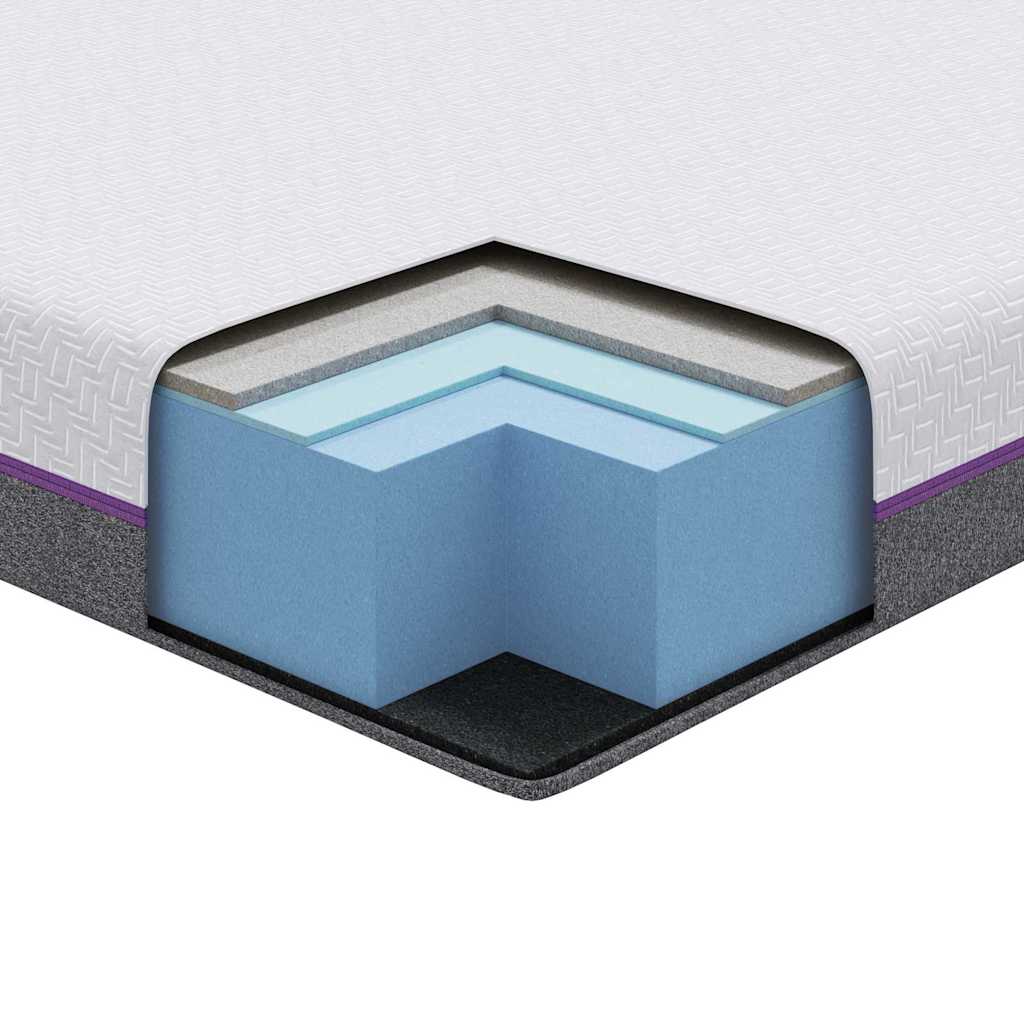 Materasso Bianco e Grigio 80 x 200 cm Schiuma