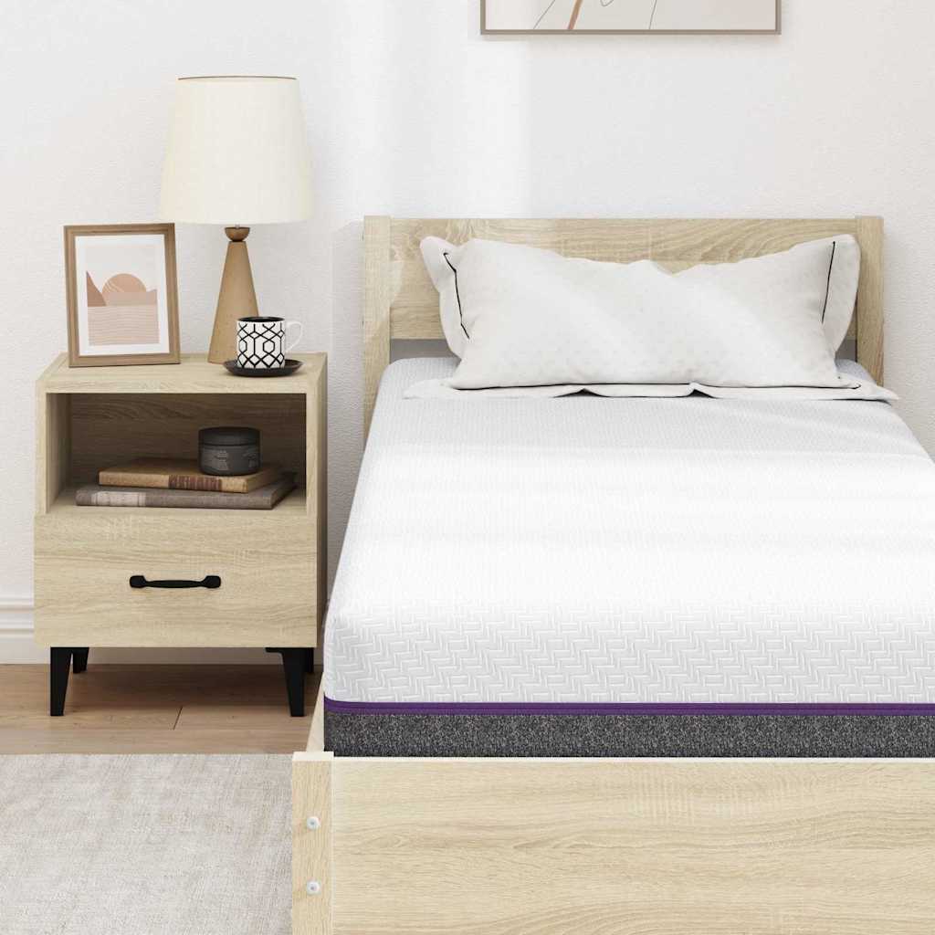 Materasso Bianco e Grigio 80 x 200 cm Schiuma
